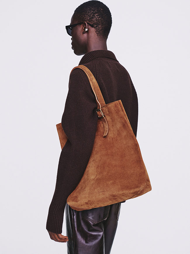 토니웩_ Calf Suede Adjustable Shopper Bag