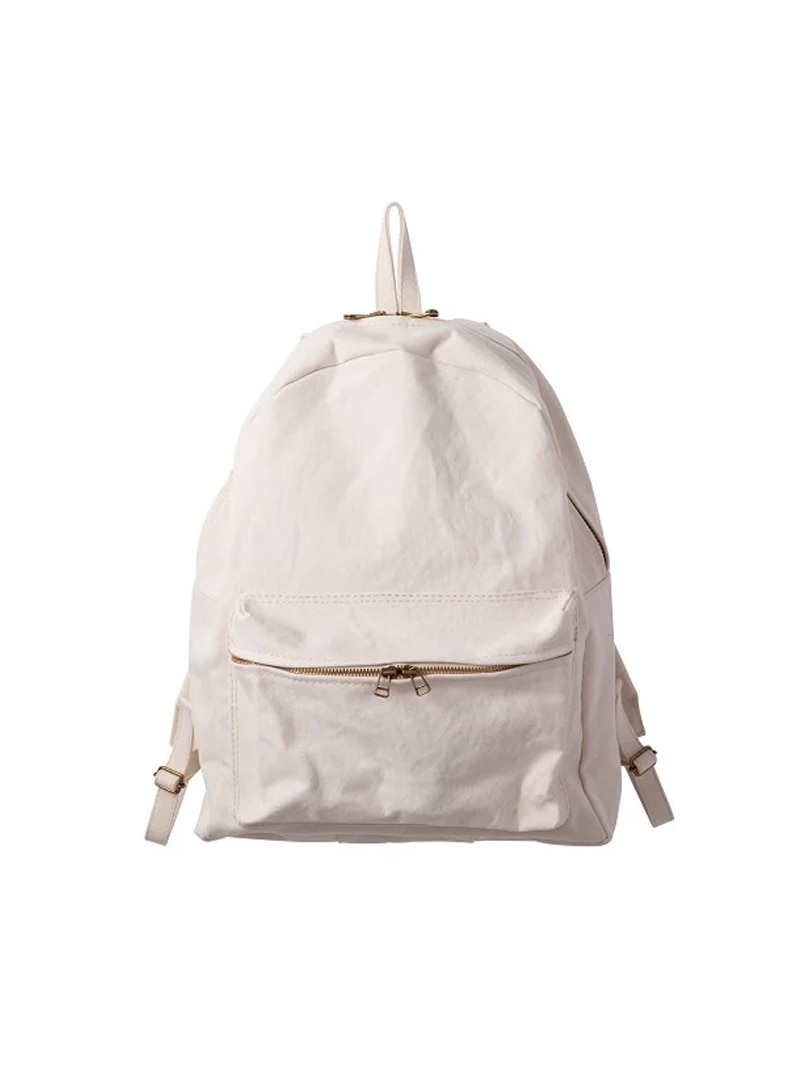 아미아칼바_ Washed camvas backpack (M) [White]