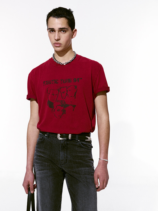 토니웩_  Tour 94 Garment Dyeing T-shirt [Red Pigment]