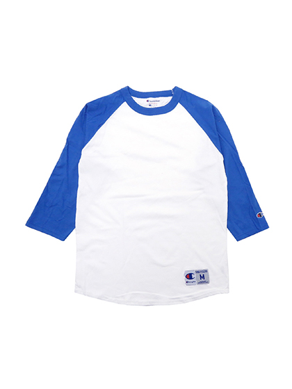 챔피온_ 3/4 Sleeve Raglan Baseball T-Shirt [White/Blue]