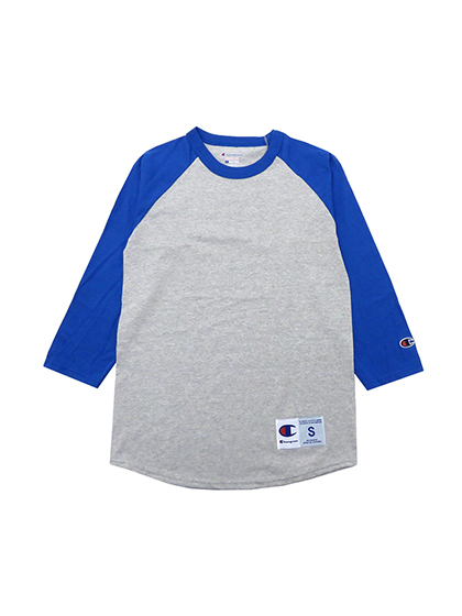 챔피온_ 3/4 Sleeve Raglan Baseball T-Shirt [Grey/Blue]