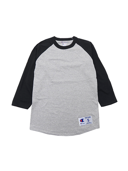 챔피온_ 3/4 Sleeve Raglan Baseball T-Shirt [Grey/Black]