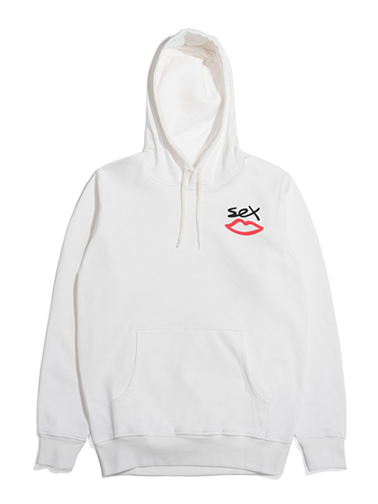 [섹스스케이트보드] Sex Skateboards - Front And Back Logo Hooded Sweatshirt [White]