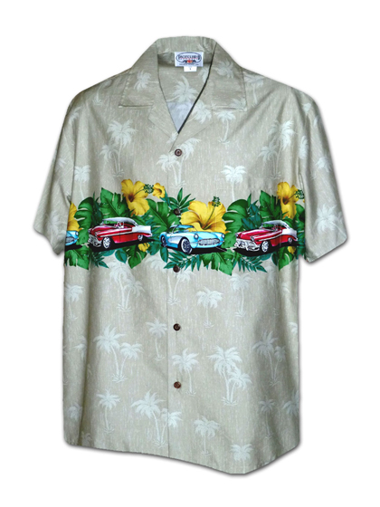 퍼시픽레전드_ Hawaiian Shirts 440-3834 [Khaki]
