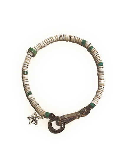 노스웍스_ Shell &amp; Turquoise Heishi Bracelet [D-618]