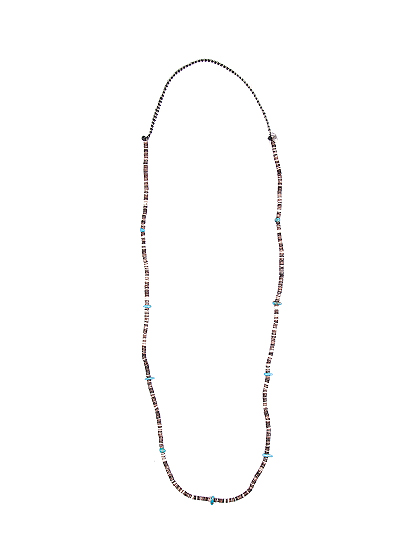 노스웍스_ Shell &amp; Turquoise Necklace [D-607][Brown/Blue]