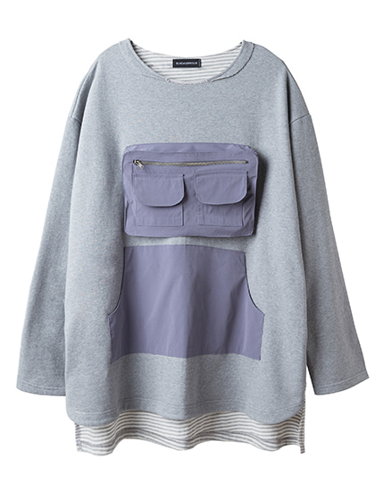 [선데이오프클럽] SUNDAYOFFCLUB - utility pocket sweatshirts - gray