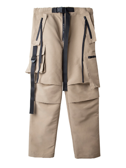 [선데이오프클럽] SUNDAYOFFCLUB - strap utility cargo pants - beige