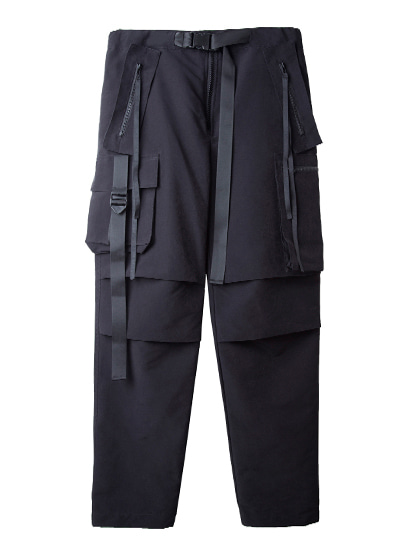 [선데이오프클럽] SUNDAYOFFCLUB - strap utility cargo pants - black