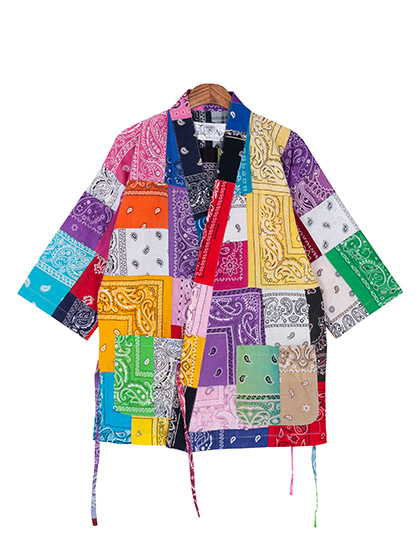 라로카스튜디오_ Patchwork Vintage Bandana Kimono Jacket 010 [Multi Color](Thin)
