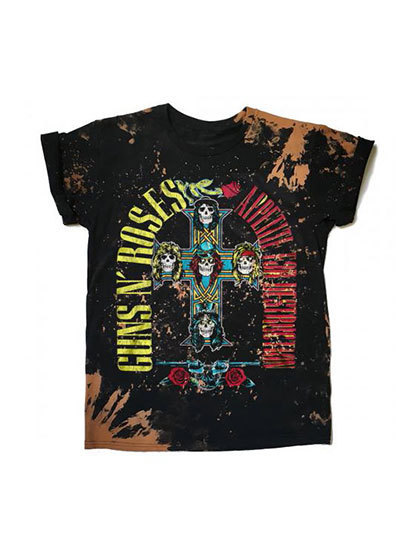블리치아트_ Guns n Roses GNR Bleach Dyed T-Shirt [BLACK]