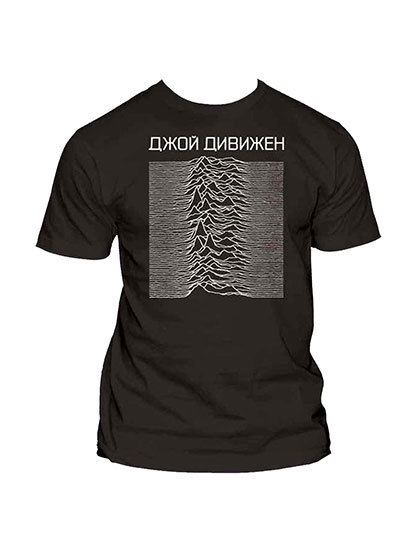 블리치아트_ Joy Division Unknown Pleasures Cyrillic T-Shirt [BLACK]
