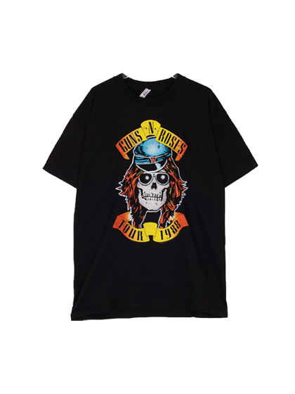 블리치아트_ Guns N Roses Appetite Tour 1988 T-Shirt [BLACK]