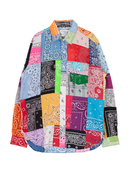 라로카스튜디오_ Patchwork Vintage Bandana Long-Sleeve Shirt 015 [Multi Color]