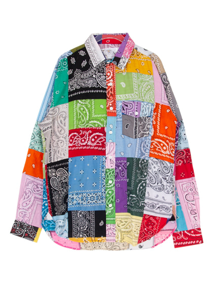 라로카스튜디오_ Patchwork Vintage Bandana Long-Sleeve Shirt 019 [Multi Color]