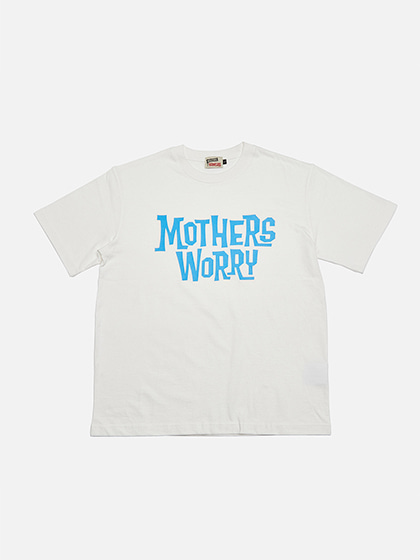 웽커스_ Mothers Worry T [white/blue]