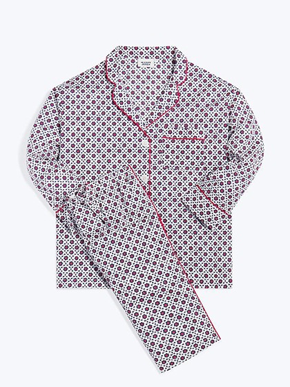 슬리피존스_ Marina Pajama Set [Red, White &amp; Blue Block Print]