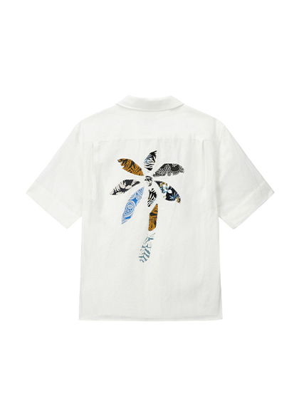 토니웩_ Palm Tree Applique Shirt [White]