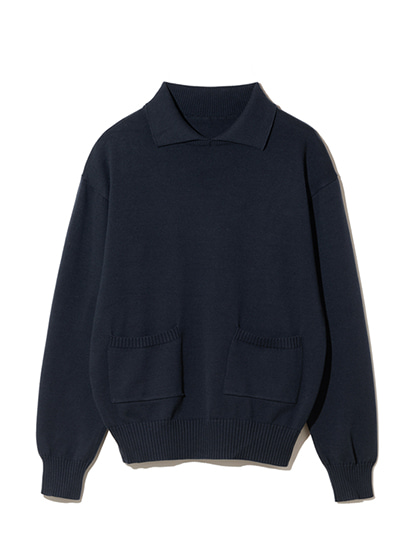 로드존그레이_collar pullover knit [navy]