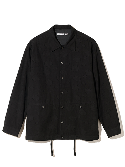 로드존그레이_ patterned hidden pocket shirts [black]