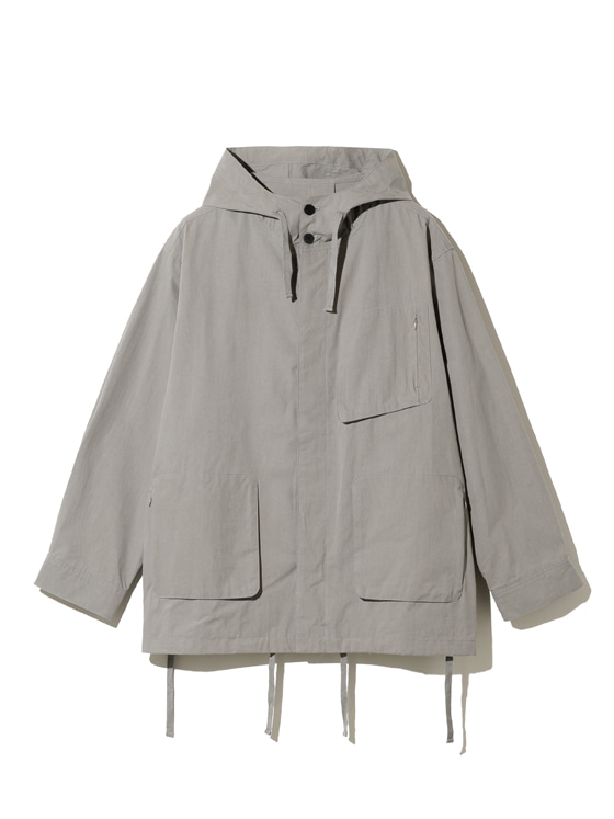 로드존그레이_hooded pocket short jacket [grey]