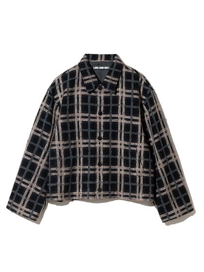 로드존그레이_lattice Wool short jacket [black]