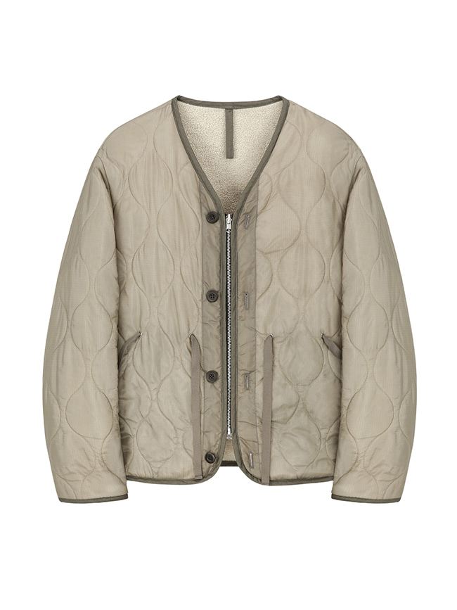 토니웩_ Reversible Fleece Quilted liner Jacket [Beige / Ecru]