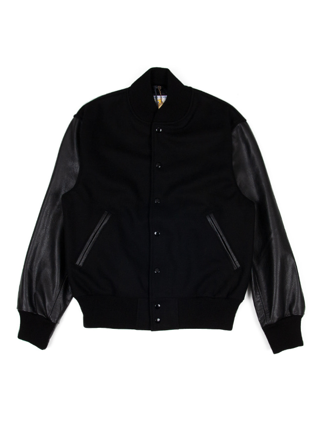 골든베어 스포츠웨어_ Contemporary Varsity Jacket [Black/Black]