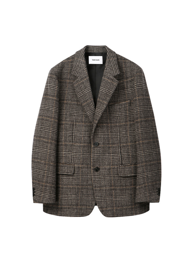 토니웩_ Archive Single Blazer (Australia Wool Winter Fabric) [Brown Glen Check]