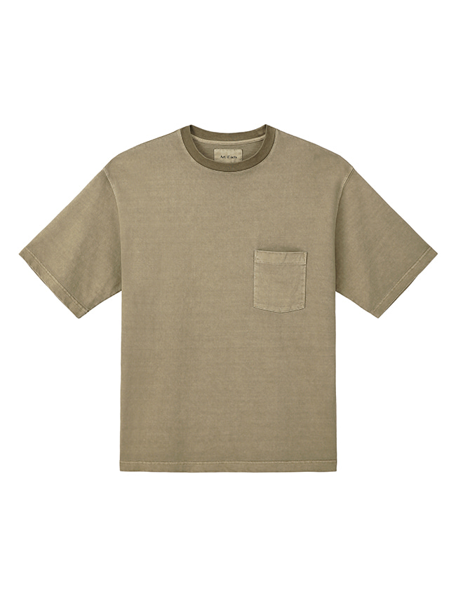 아트 이프 액츠_ One Pocket Garment Dyeing T-Shirts [Brown]