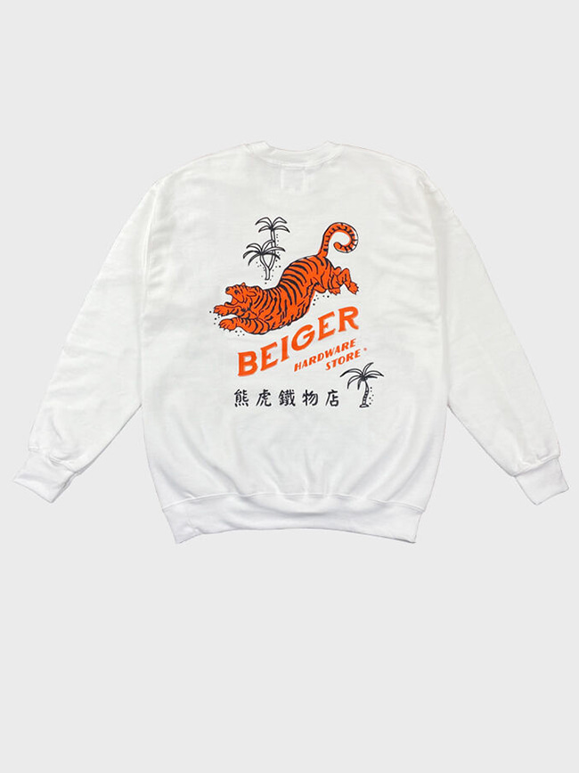 베이거 하드웨어_ Beiger hardware 熊虎鐵物店 sweat shirt A [White]