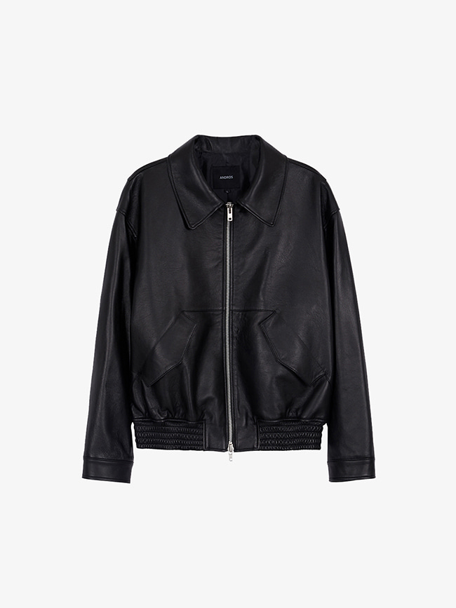 앤드로스_ Torino Single Leather Jacket [Black]