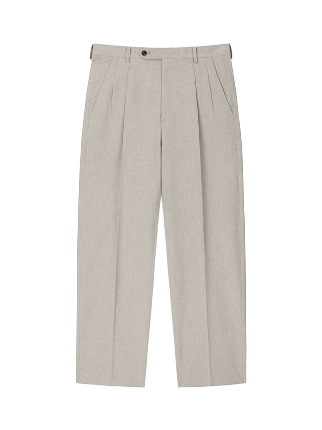 토니웩_ Technical-stretch 2-Pleats Wide Trousers (exclusive fabric) [Light Sand]
