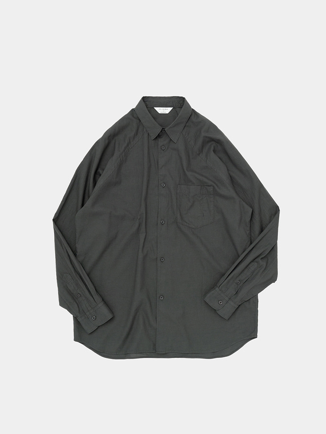 스틸바이핸드_ Garment-dye raglan sleeve shirt [Charcoal]