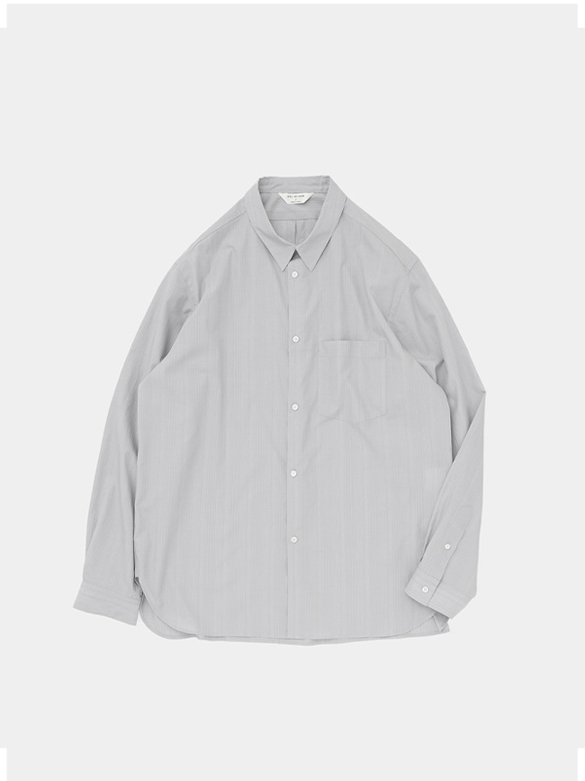 스틸바이핸드_ Regular collar shirt [Grey Stripe]