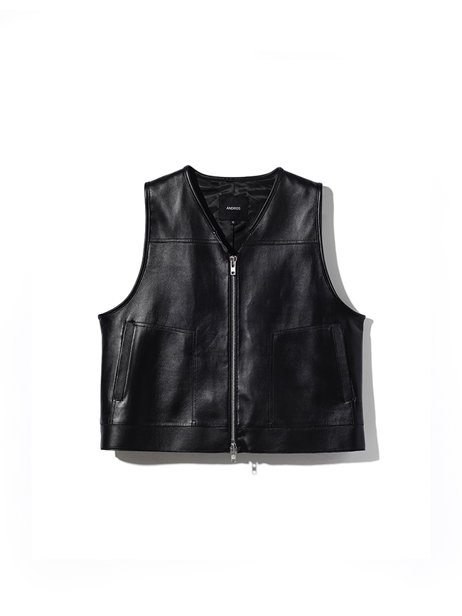 앤드로스_Short Zip Vest [Black]