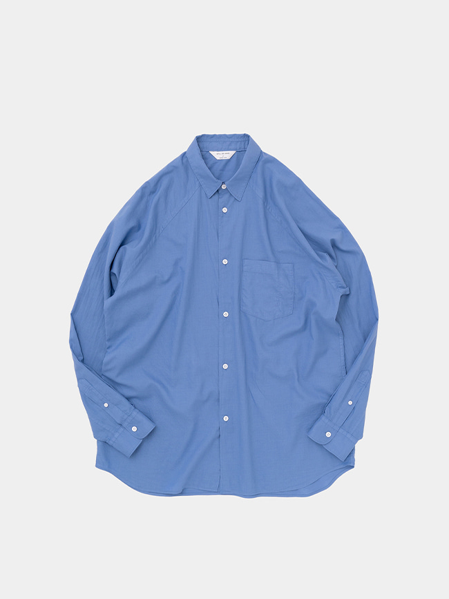 스틸바이핸드_ Garment-dye raglan sleeve shirt [Blue]