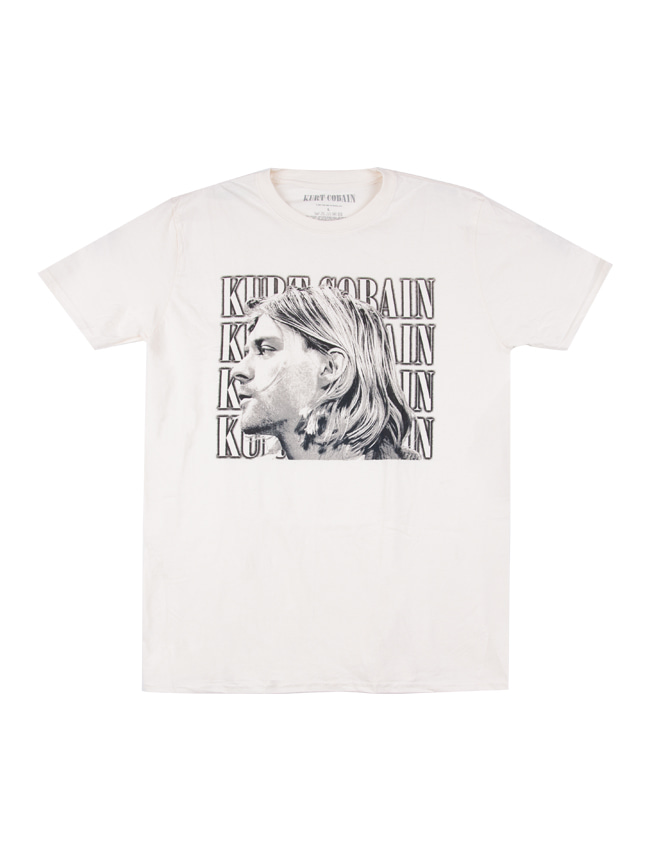 블리치아트_ Kurt Cobain Contrast Profile T-Shirt [NATURAL]