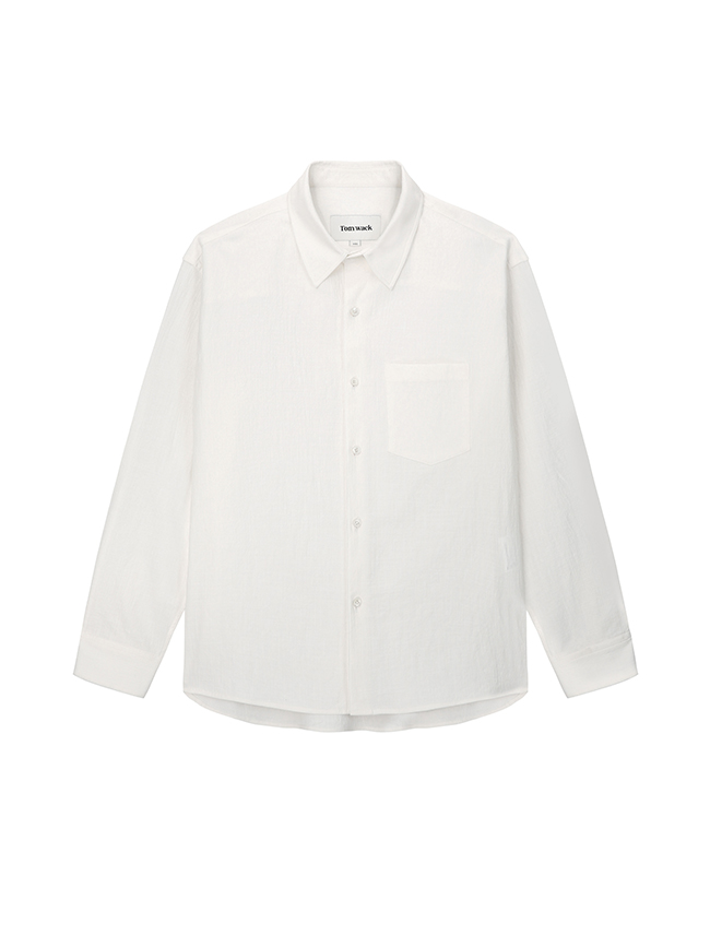 토니웩_ Textured Crepe Long-sleeve Shirts [Off White]