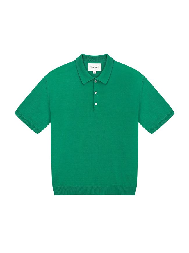 토니웩_ Silk Tencel High Guage Polo Knit [Cruise Green]
