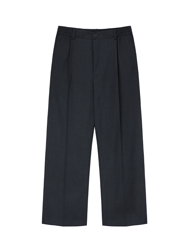 토니웩_ High-density Wool Drawstring Wide Trousers [Grey]