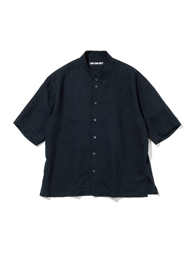 로드존그레이_linen half sleeve shirts [navy]