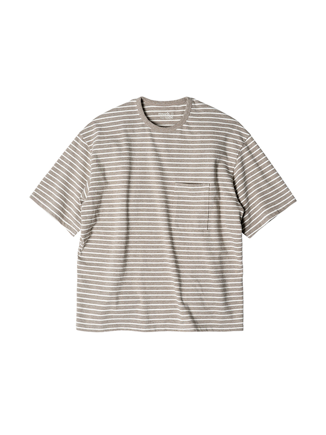 러프사이드_ Stripe 1/2 T-Shirt [Taupe]