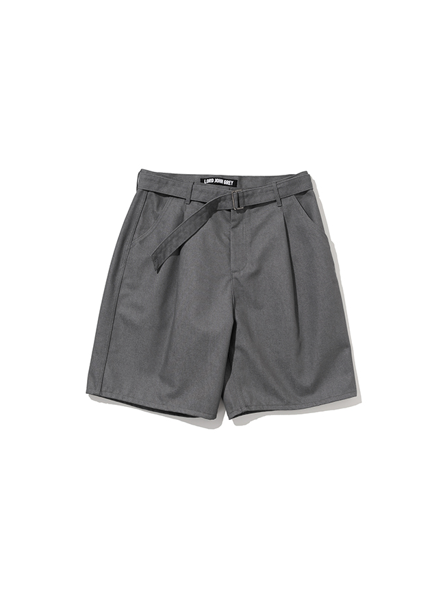 로드존그레이_ fair belted denim shorts [grey]