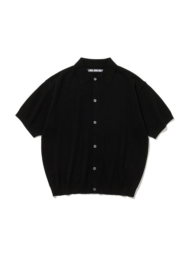 로드존그레이_button collar half sleeve cardigan [black]