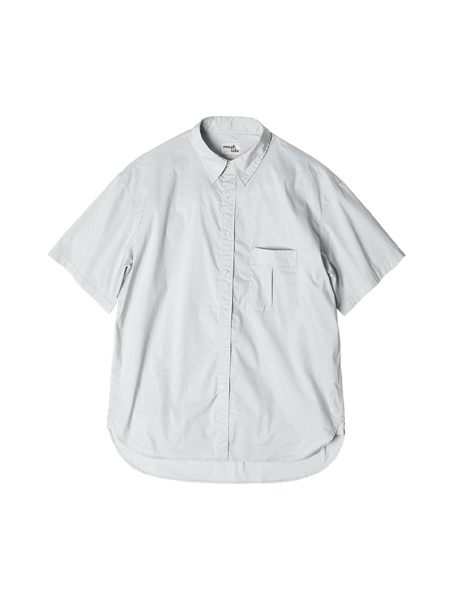 러프사이드_ Shirring 1/2 Shirt [Light Grey]