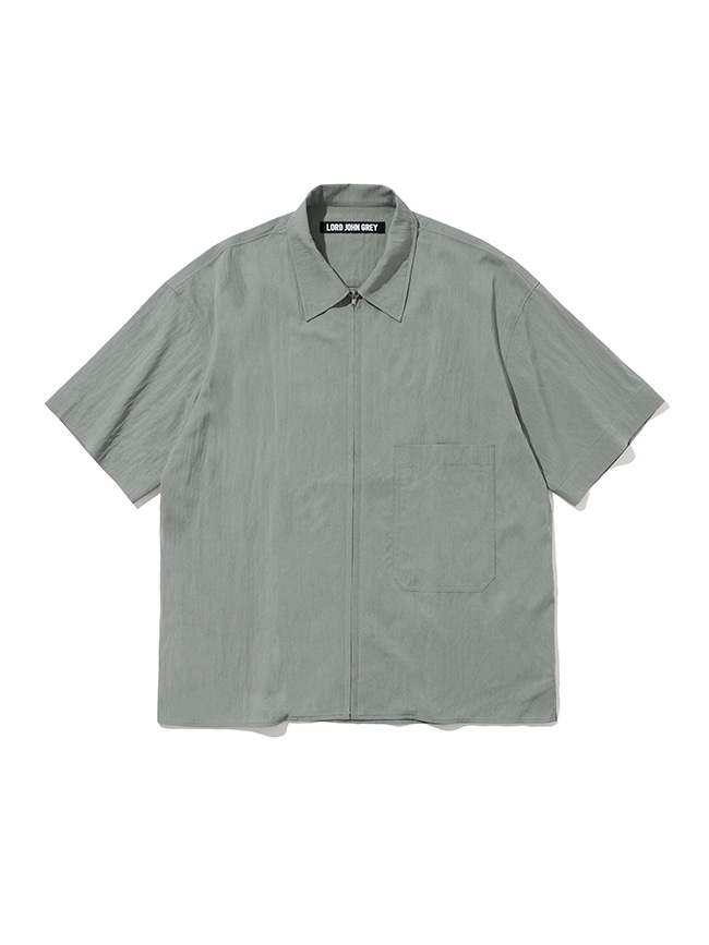 로드존그레이_zip up pocket s/s shirts [greyish blue]