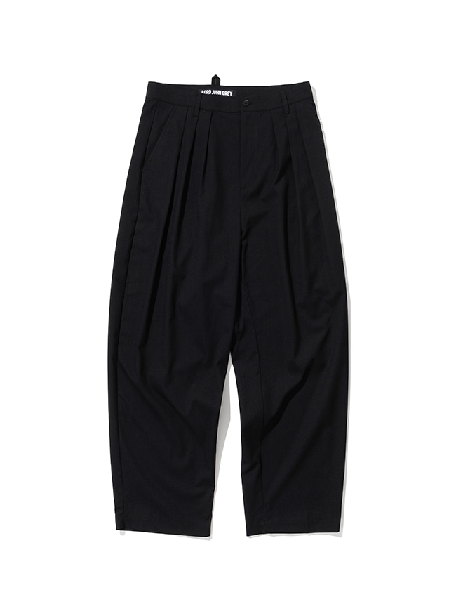 로드존그레이_3 tuck linen trouser [black]