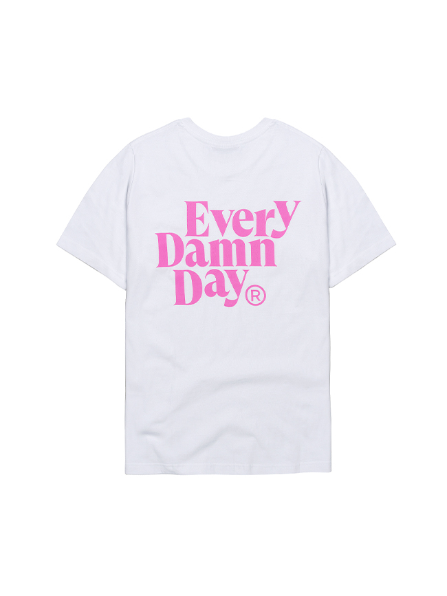 콤팩트 레코드 바_ Every Damn Day T-shirts [White/Pink]