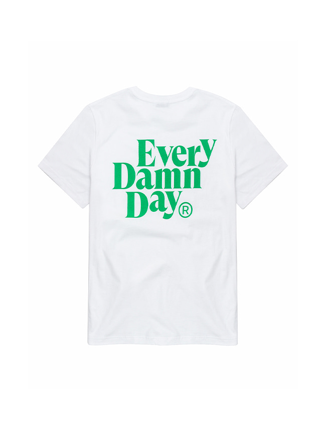 콤팩트 레코드 바_ Every Damn Day T-shirts [White/Green]